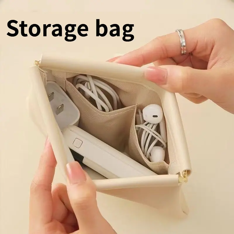 Data cable storage bag, automatic closure portable shrapnel bag, lipstick bag, large capacity universal storage bag, money bag for students basketball  wrapping spice  bags spice  bags plastic  bag