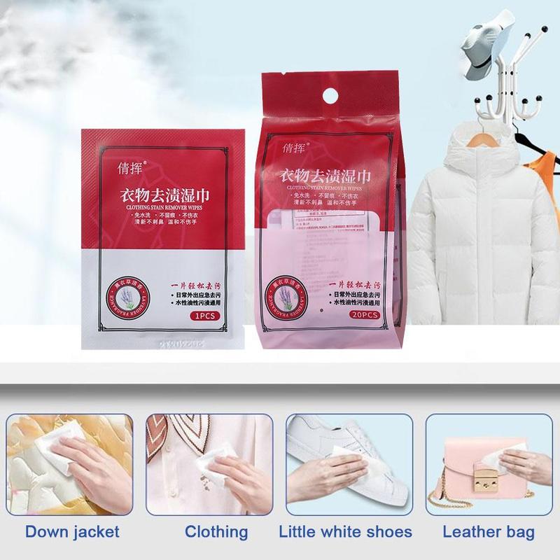 Product Introduction of 20pcs/bag Clothes Cleaning Wipes Down Jacket Stain Wet Wipes Removal Remover T8P2 27