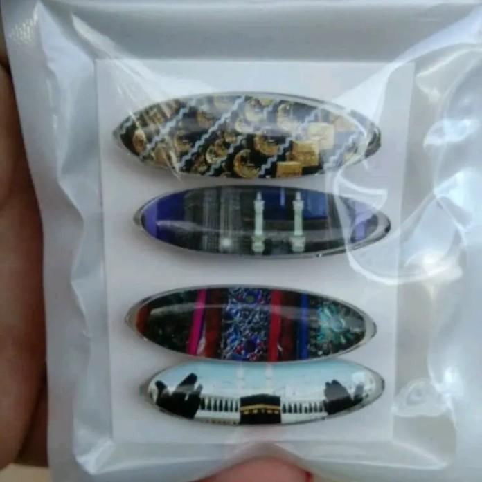 Peniti jilbab dagu (isi 4) pin hijab Tanam dicor premium motif  lengkap Muslim 4