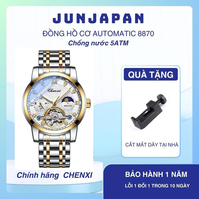 Đồng hồ nam cơ automatic CHENXI 8870 chống nước 5ATM JunJapan Watch Đeo Tay