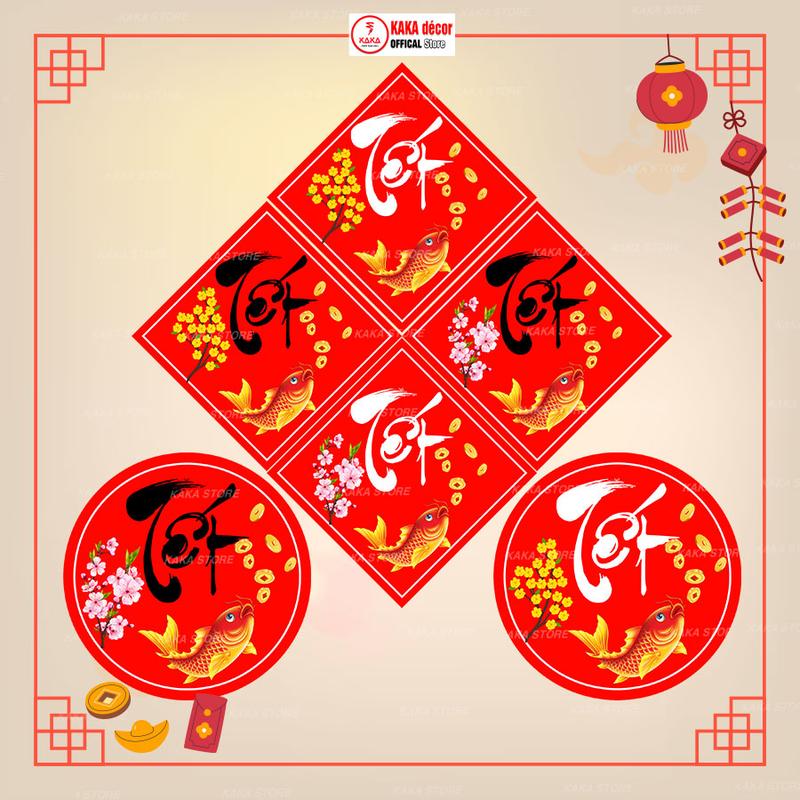  TEM TẾT Dán Giỏ Quà Hộp Quà Hộp Bánh Kẹo Mứt Ngày Tết Tem Dán Tết Chúc Mừng Năm Mới Decal Trang Trí Tết Sang Trọng Tươi Sáng Đón Chào Năm Mới. 
