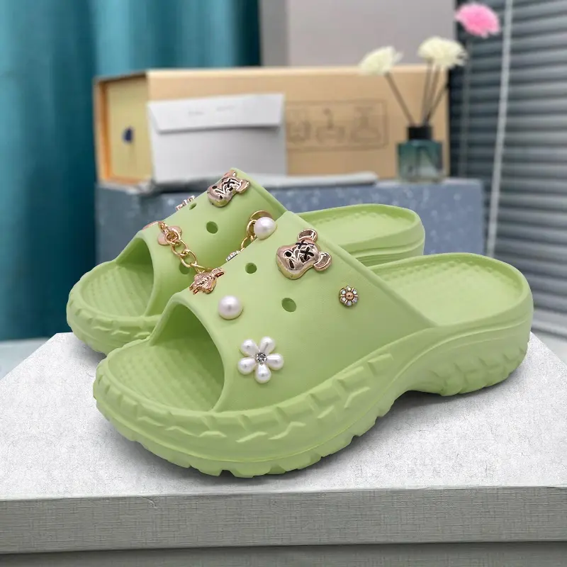Socany Sandal Wanita Jelly Fuji Motif Wanita Slip-On Kartun EVA Sandal Wedges Wanita Empuk Rumahan Size 36-41 6
