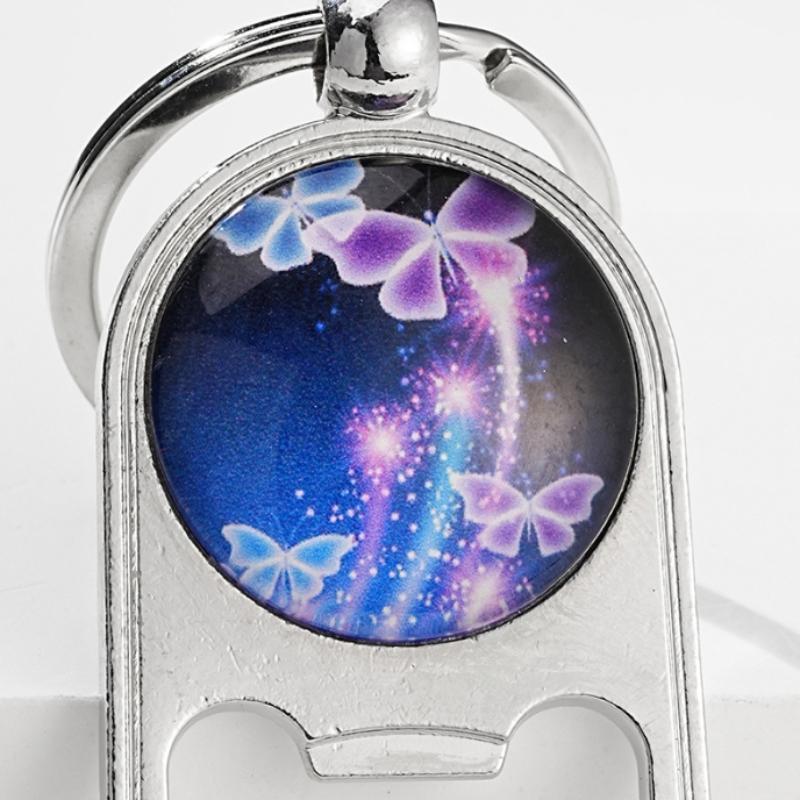 Product Introduction of 1pcs colorful butterfly time Jewel Key chain pendant creative holiday gift car bag key ring pendant 1