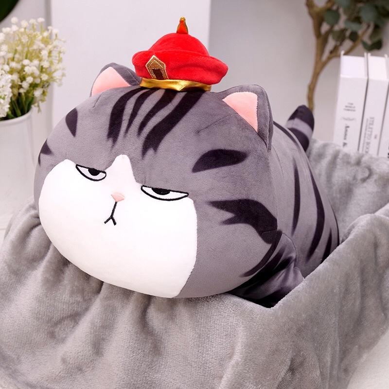 Gấu Bông Mèo Hoàng Thượng Có Mền ANVIHOME Bộ Chăn Gối Văn Phòng Hình Mèo Hoàng Thượng Cosplay Mũ Vịt Xinh Xắn Đáng Yêu