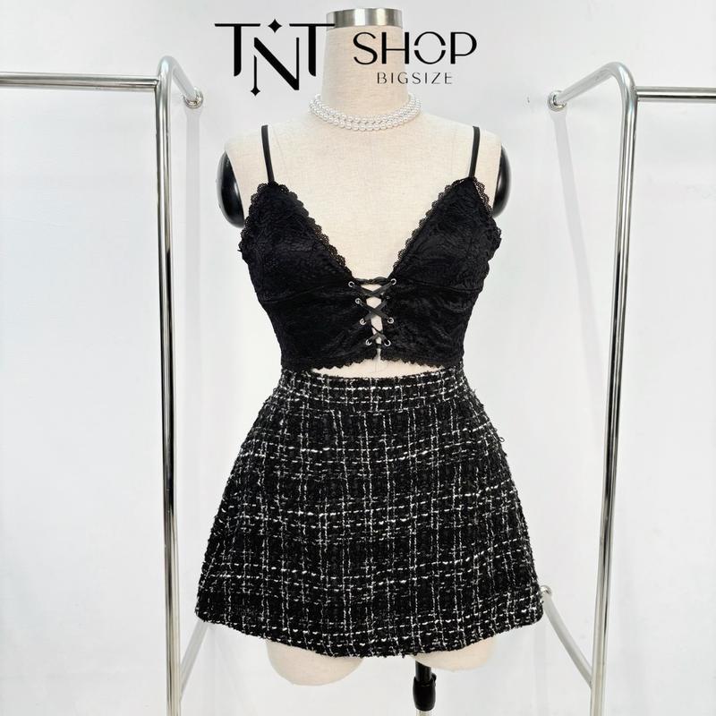 CHÂN VÁY DẠ DÁNG CHỮ A TNT SHOP BIGSIZE 60KG 90KG Nữ Women