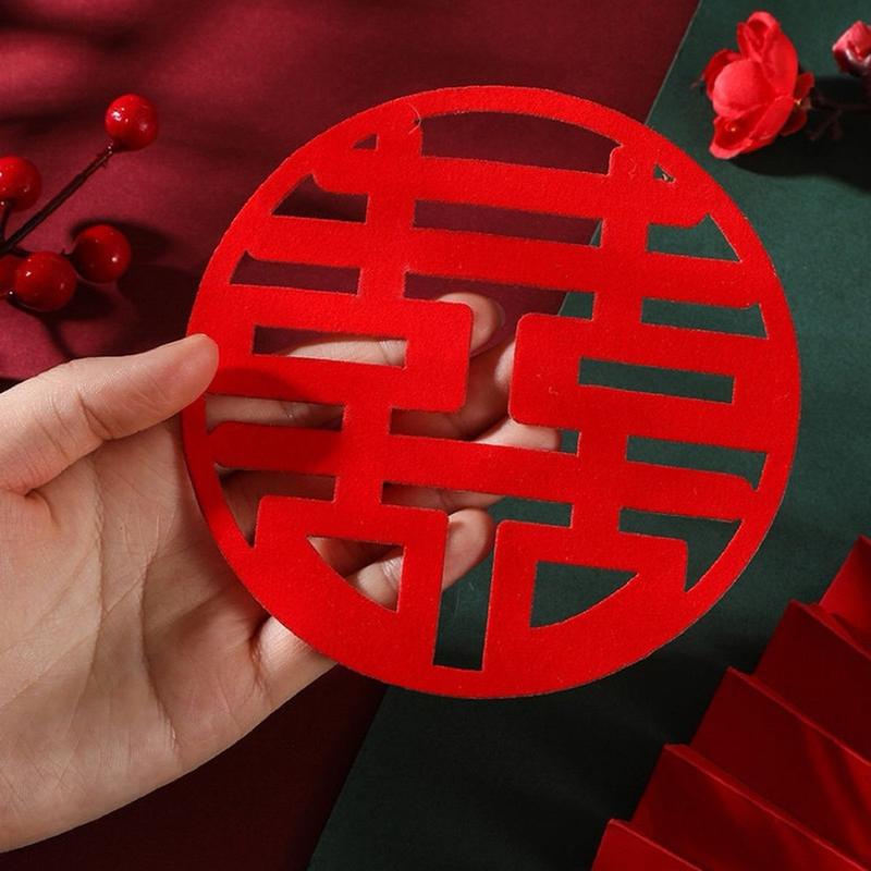DECAL CHỮ HỶ NHUNG SẴN KEO DÁN TRANG TRÍ MÂM QUẢ LỄ CƯỚI 3