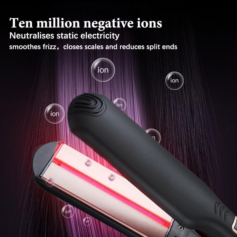 Corded Infrared Straightening Board, Hair Straightening & Curling Dual-purpose Wider Clip Bangs, Lady Clipboard Straightener Curling Iron, Excellent Home Appliances, Silk Press, Winter & New Year Gift, Hair Curler 3