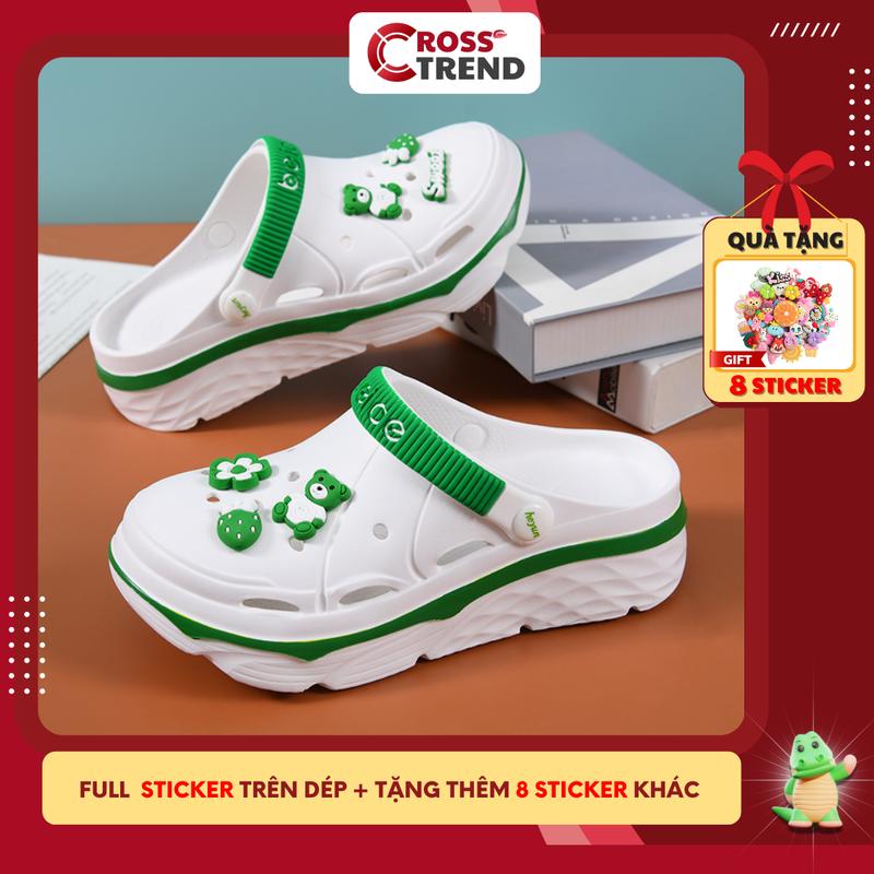 Dép cross nữ đế cao 4.5cm,  DéP quai hậu nữ Beice Trắng hottrend 2023 girl phố sang chảnh kiểu Hàn Quốc có quai hậu điều chỉnh  Shoes  CROSS TREND GiàY