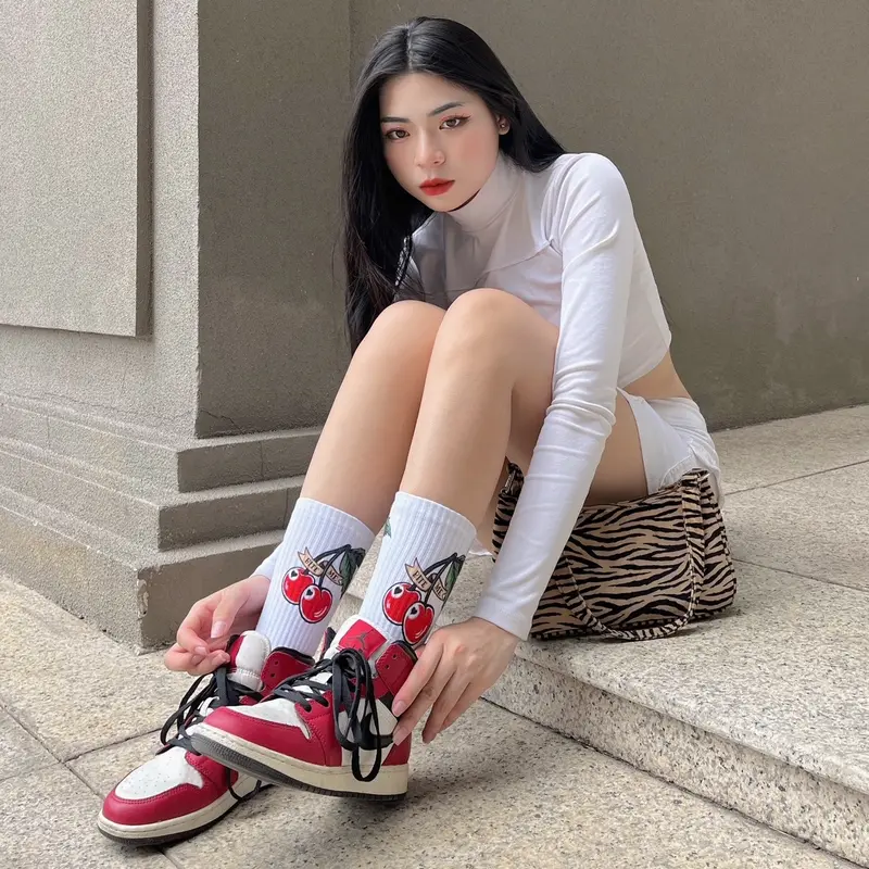 Cherry "BITE ME" SOCKS - Sự Lựa chọn số.1 của các chị em "KEO" - Sợi Nhập Khẩu, Mềm Mịn, Khô Thoáng, Siêu Bền 1