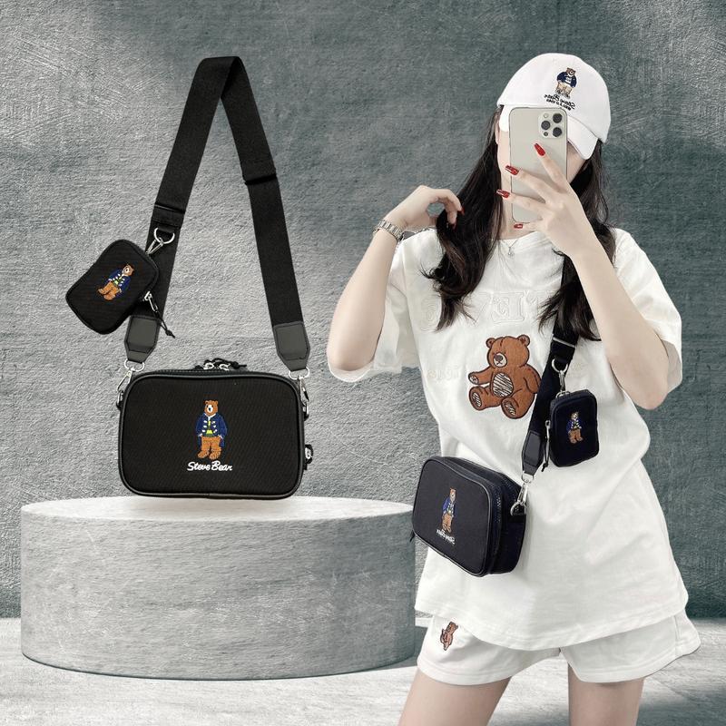 Túi đeo chéo nam nữ size 18 cm x 5 cm x 11.5 cm STEVE BEAR JQD MINI CROSSBODY BAG Đeo Vai Phone Da Nhung
