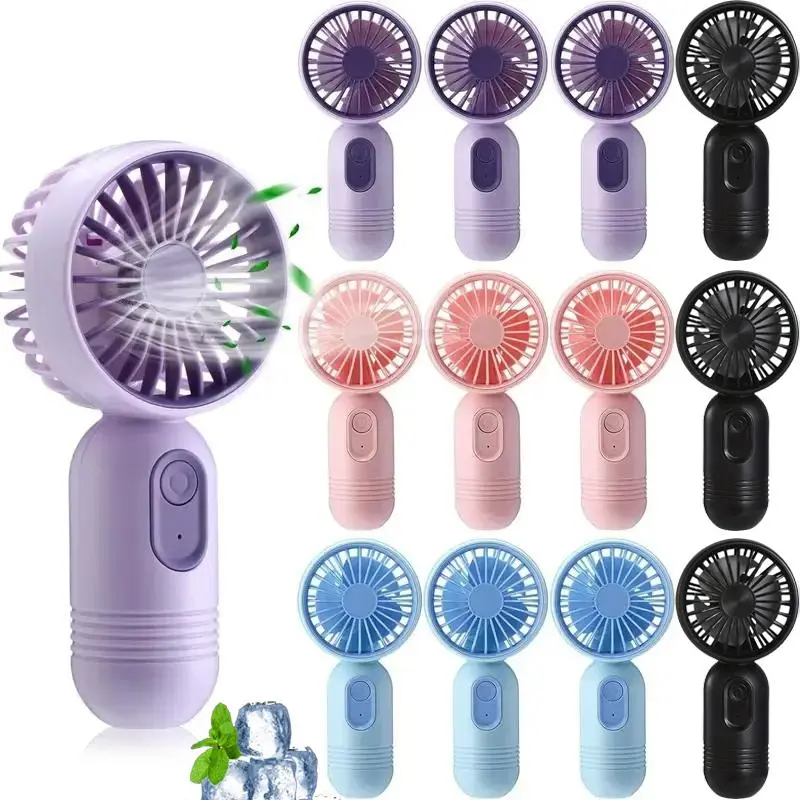 Portable Handheld Fan, 1 Count USB Rechargeable Mini Fan with 3 Speeds, High-velocity Personal Cooling Fan for Office, Travel, Camping