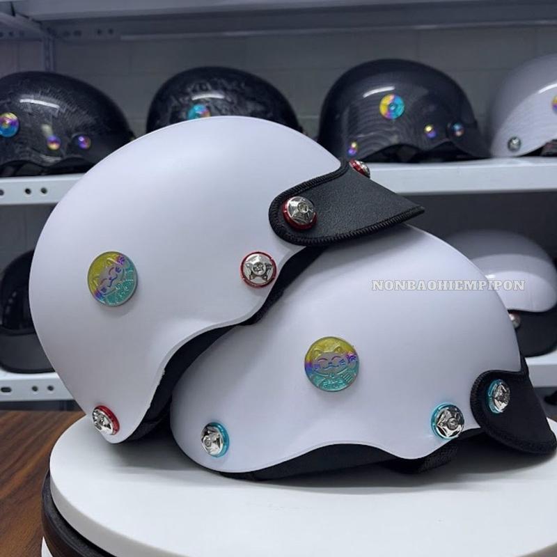 Nón bảo hiểm ốc Titan Salaya kèm Mèo Thần Tài - Mũ bảo hiểm  nhám phủ nano gắn ốc Salaya