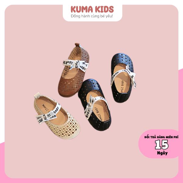 Giày búp bê bé gái da mềm thoáng khí Kuma Kids, giày cho bé gái phù hợp cho trẻ em từ 1 tuổi đến 5 tuổi đế mềm BN21
