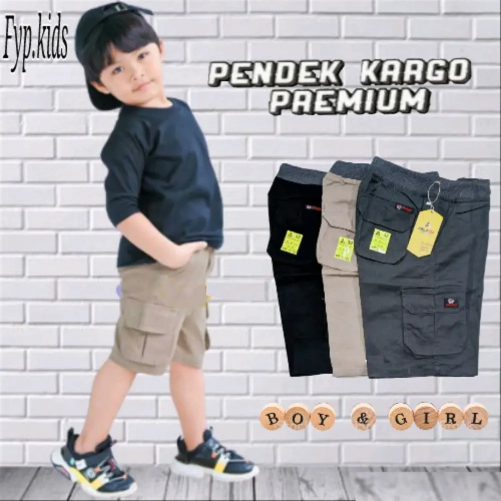 ( 100rb dpt 3pcs ) PREMIUM Cargo Anak Laki - Laki Bahan Katun Untuk Umur 5 sampai 13 Tahun
