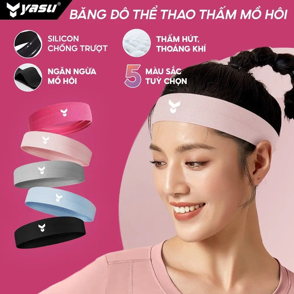 Băng đô thể thao thấm hút mồ hôi nam nữ, vải dệt kim không xù lông Yasu 2104