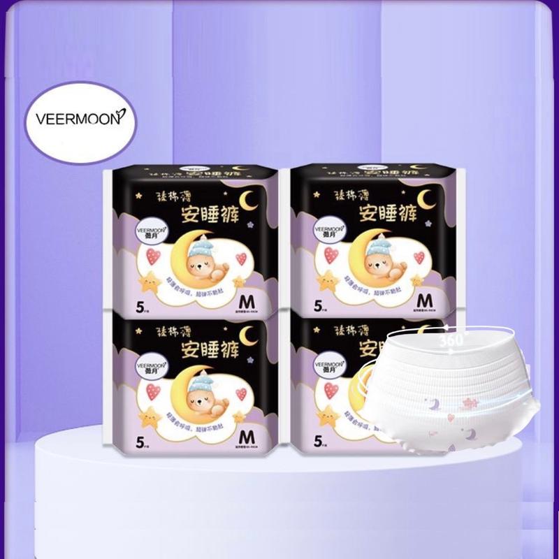 Che tên SP BVS dạng quần Veermoon ban đêm size S M L XL 35-105kg gói 5 miếng mềm mại thấm hút thoáng khí tiện lợi cho mẹ đi sinh bé gái dậy thì chị em đến kỳ