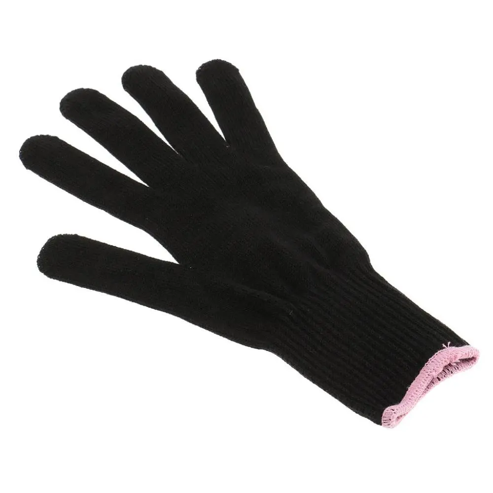 1pc Cotton Glove Heat Blocking Curling Hand Protecting Black