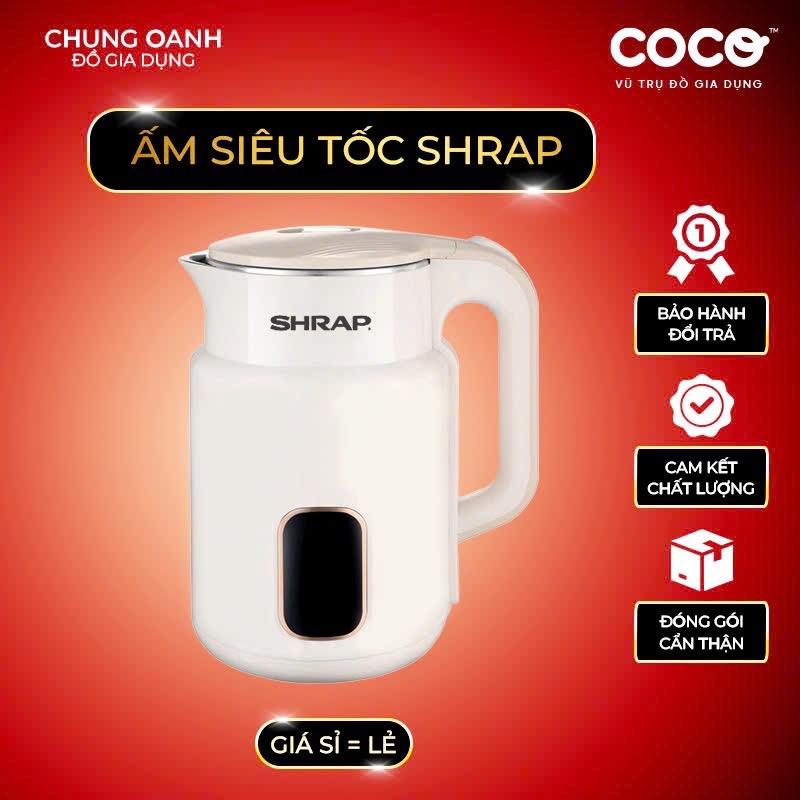 Ấm Siêu Tốc S.HRAP Mẫu Mới Trơn SH-38, dung tích lòng ấm 2L, đun sôi nhanh, tự động ngắt Đun Nước Ấm Đun Bình Đun Nước Đun Siêu Tốc