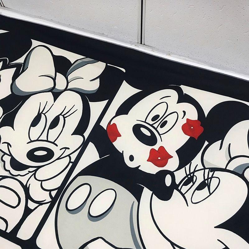 Vải Nền Trang Trí Phòng Ngủ Hoạt Hình, Thiết Kế Cặp Đôi Mickey Minnie, Phiên Bản Dọc, Vải Treo Ấm Áp, Thích Hợp Để Trang Trí Và Cải Tạo Phòng Ký Túc Xá, Tấm Thảm Treo Tường Decor 5