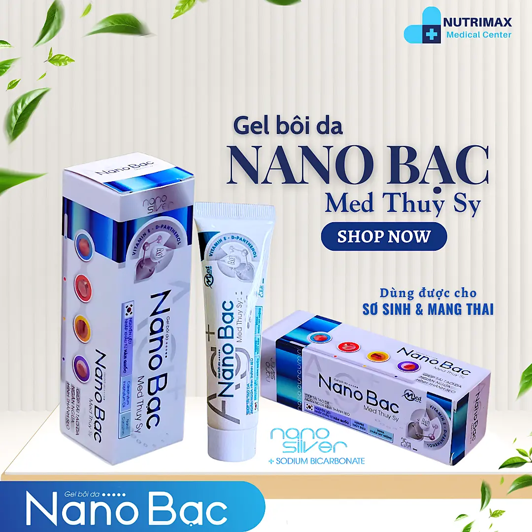Gel bôi da Nano Bạc Med Thụy Sỹ - Giúp tái tạo da, ngăn ngừa sẹo, làm dịu da- Tuýp 25 gam