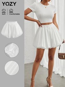 YOZY Women's Solid Color Shorts without Top, Casual Comfy Shorts for Daily Wear, Ladies Bottoms for All Seasons