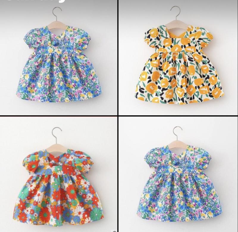 Váy hoa cho bé gái chất cotton mềm mại cho bé 7kg - 14kg thấm hút mồ hôi thoáng khí