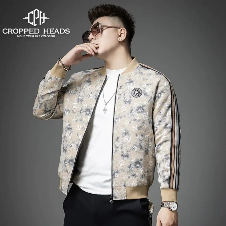 Áo Khoác Jacquard Cao Cấp, Cho Nam, Bộ Sưu Tập Mùa Thu, European Station, Thương Hiệu Thời Trang Thu Đông Mới 2024, Đồng Phục Bóng Chày, Thời Trang Nam