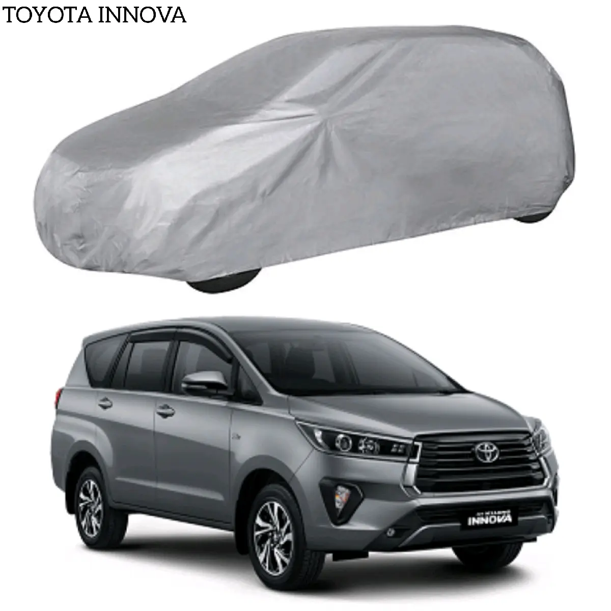 Bạt phủ xe ô tô TOYOTA INNOVA vải dù tráng bạc chống mưa và nắng tốt kèm hộp đựng.