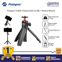 Gambar Fotopro TL601 Tripod with SJ-85+ Phone Mount – Sleek Black dari Sentra Digital Kota Surabaya 1 Tokopedia