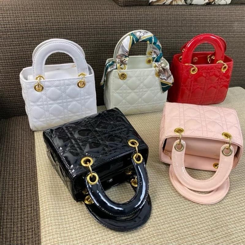 Túi xách đeo chéo nữ dáng hộp vuông 5 ô trám da bóng