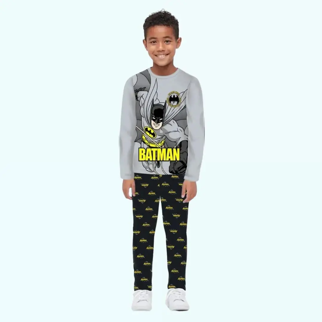 Setelan Piyama Fashion Anak Laki-laki Lengan Panjang Motif Lucu 4-12 tahun Baju Celana