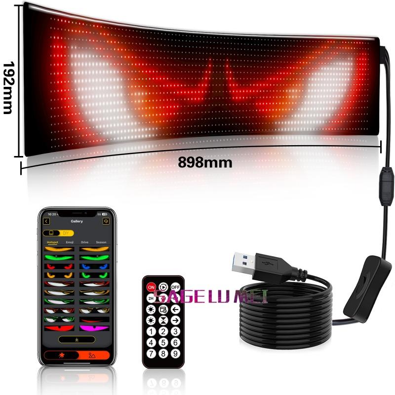 Product Introduction of Multilingual Car LED Matrix Pixel Panel Scrolling Advertising Smart Blue-tooth App Control for Car Truck Devil's Eye Signs Light 46