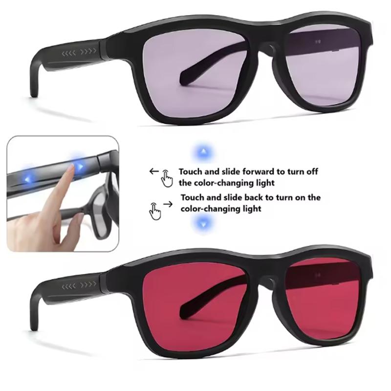 Touch Automatic Color Changing Dimming Bluetooth 5.4 Voice Assistant AI Smart Translation Music Glasses Men UV400 Protection - Image 4