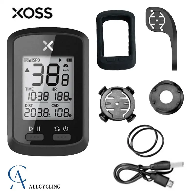 XOSS G + Bike Computer Wireless GPS Speedometer Waterproof Odometer Compatible with Bluetooth ANT + Cycling Computer
