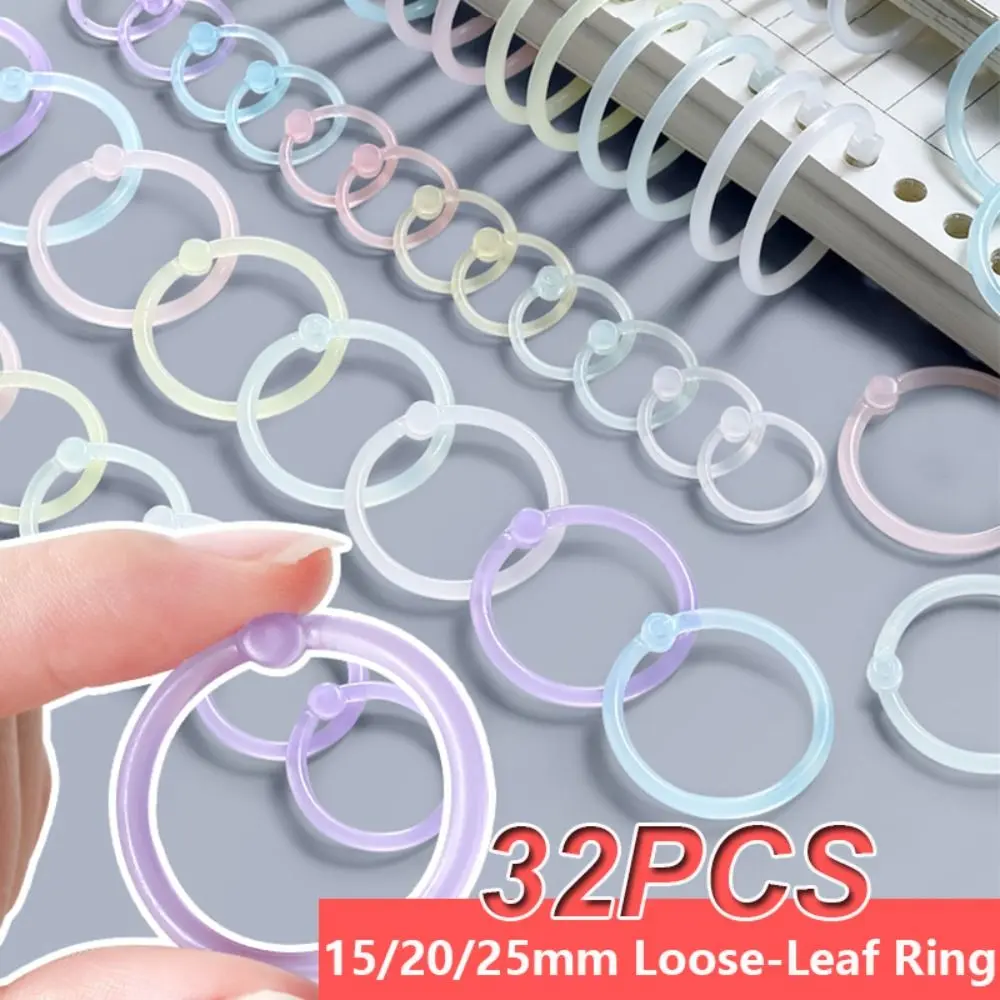 bythe Creative DIY Binder Ring 15/20/25mm Multi-Function Loose Leaf Paper Buckle Plastic Loose Leaf Paper Paper Binding School Office