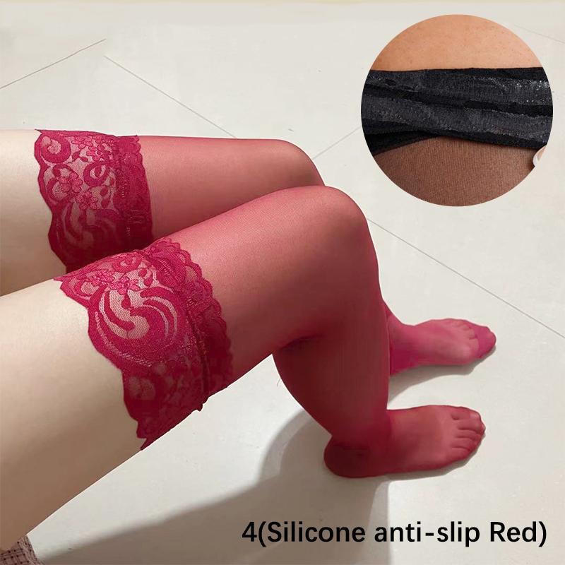 Product Introduction of Large Size Women Stockings Lace Knee Sock Big Plus Size Sexy Thigh Pantyhose Anti-slip Sock 16