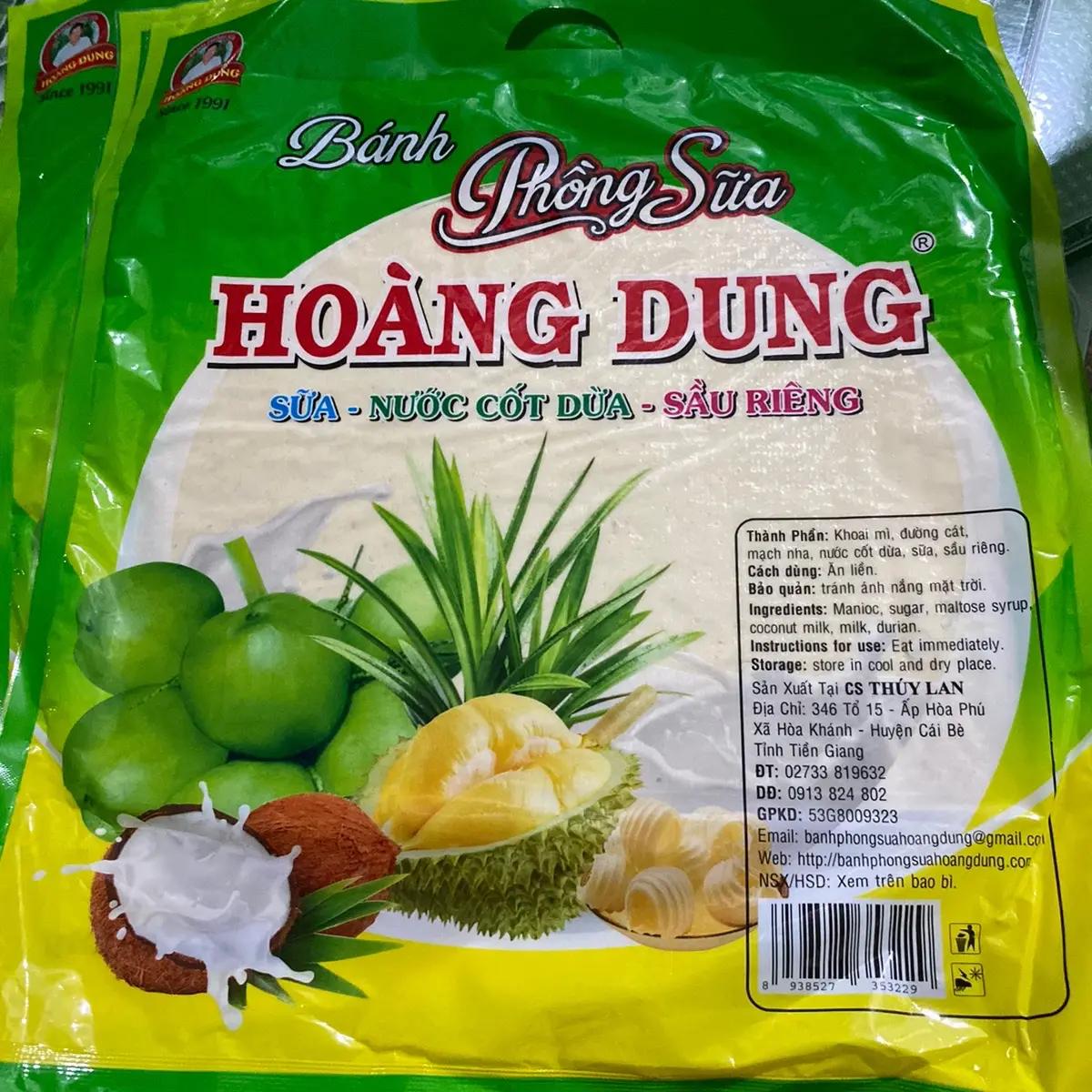 5 bịch Bánh phồng sửa Hoàng dung bịch  5 cái trọng lượng 1kg1