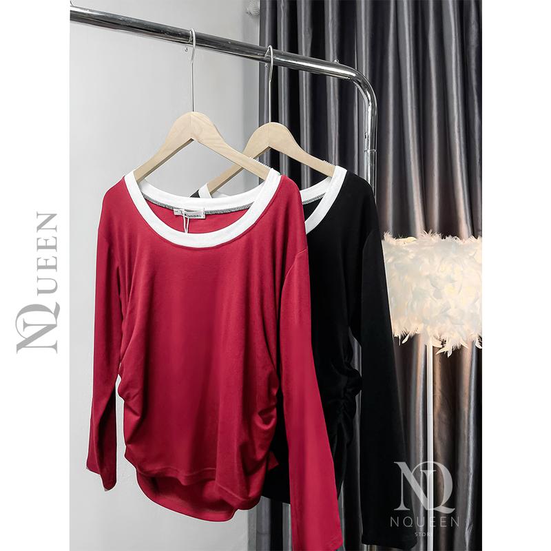 [Có Big size] Áo thun cổ tròn phối viền NQueen 3