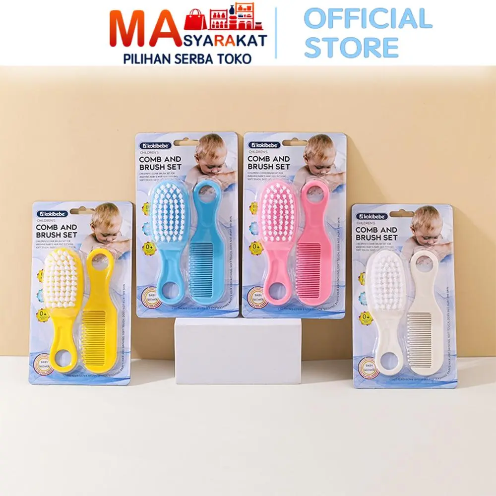 Mike Toko Serba Ada Sisir Rambut Bayi Halus 2 IN 1 H1041 Set Peralatan New Born Comb And Brush Mini Bahan Berkualitas Ukuran Mini Praktis untuk Newborn hingga Balita