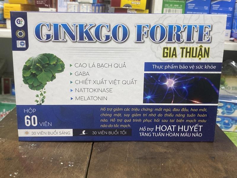 1 hộp x 60 viên Ginkgo Forte,bổ sung cao lá bạch quả, nattokinase, hỗ trợ hoạt huyết