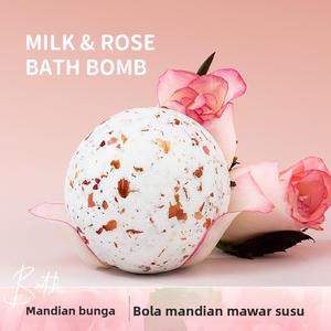 Bola Garam Mandian Susu, Mawar, Bola Mandian Buih, Bunga Kering, Wangian, Minyak Mandian Susu, Pati, Bola Wangian Tahan Lama bath  bombs