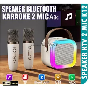 Speaker bluetooth 1 set karaoke speaker premium warna random garansi 1 tahun ktv Wireless Portabel Dapat terhubung ke HP, TV, Komputer.