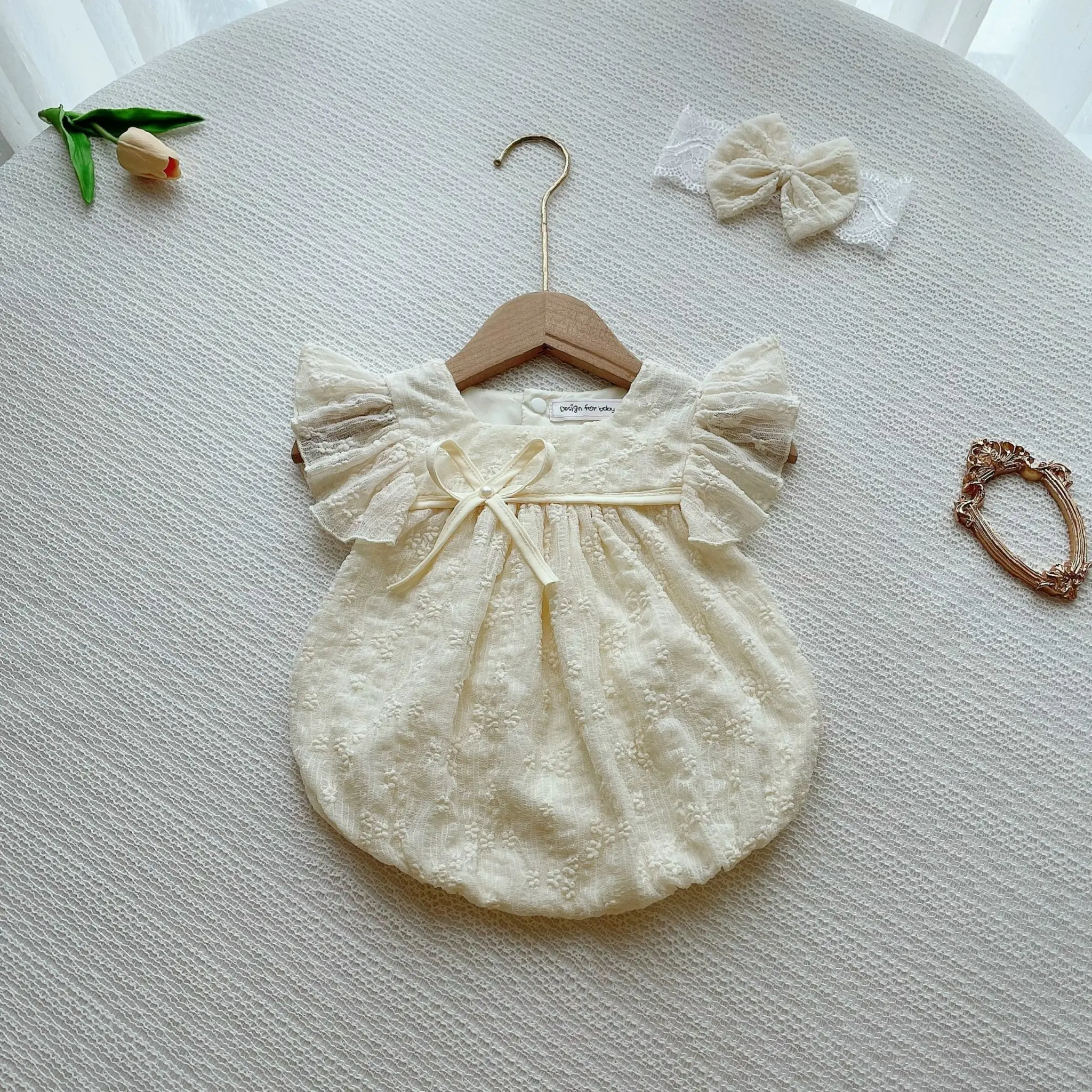 body váy trắng bé gái dễ thương [̣̆ ̀ Nơ Su Shop- body thiết kế sinh nhật thôi nôi cho bé set   cho bé sơsinh bososinh