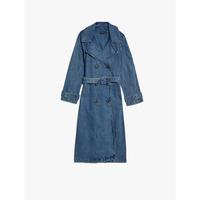 Gambar M&S - Jaket Wanita - Cotton Rich Denim Belted Trench Coat - Medium Indigo, UK 10 dari Marks & Spencer ID Kab. Bogor 3 Tokopedia