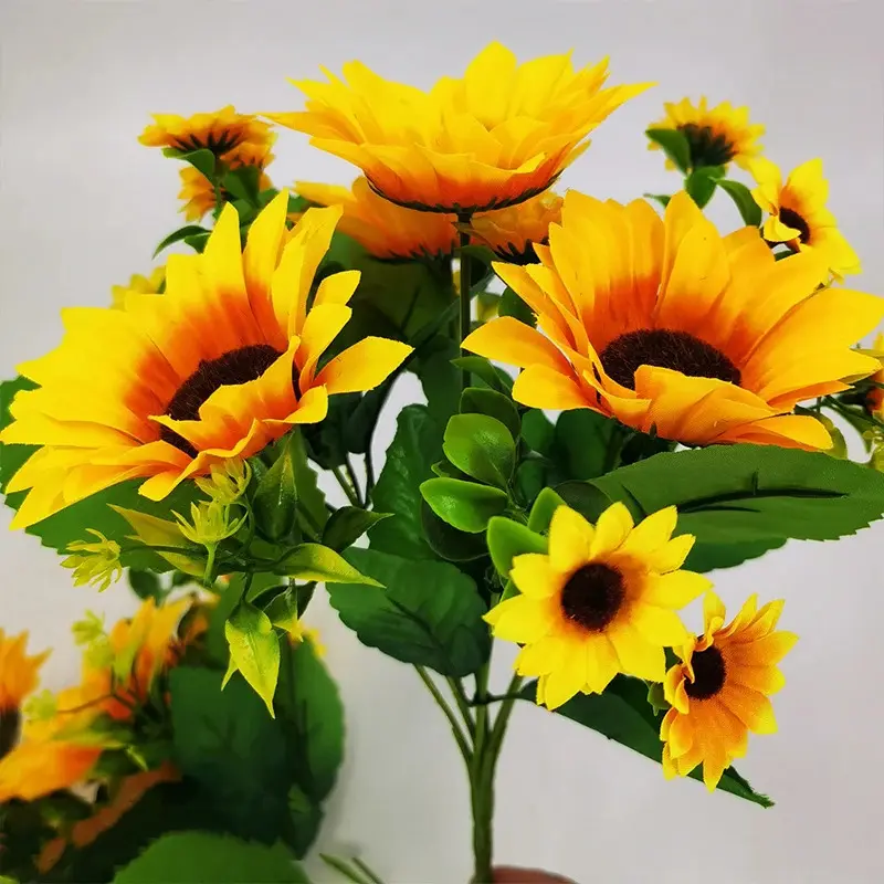 Hoa Hướng Dương Nhân Tạo Bằng Lụa, 1 Bó 13 Đầu, Bó Hoa Giả, Thích Hợp Cho Vườn, Đám Cưới, Thư Viện, Tiệc Tùng, Đồ Trang Trí Giáng Sinh 3
