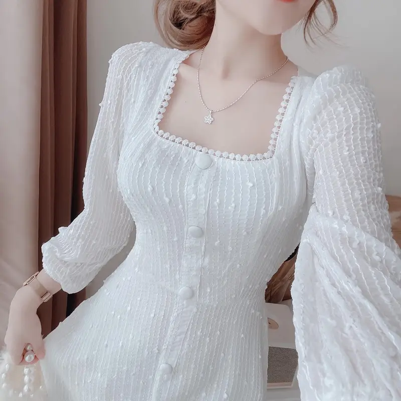 Đầm dự tiệc Nữ cổ vuông tay phồng dáng dài Lucas Dress 0