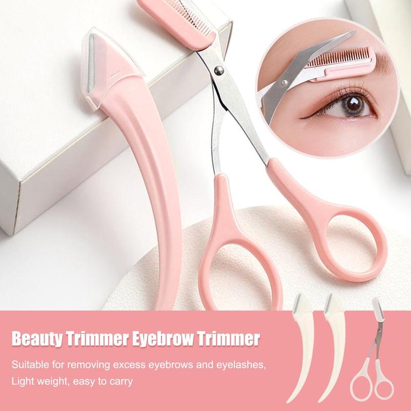 Product Introduction of Buy 1 Get 2 Free Curved Eyebrow Trimmer Facial Eyebrow Scissors With Comb Stainless Steel 20