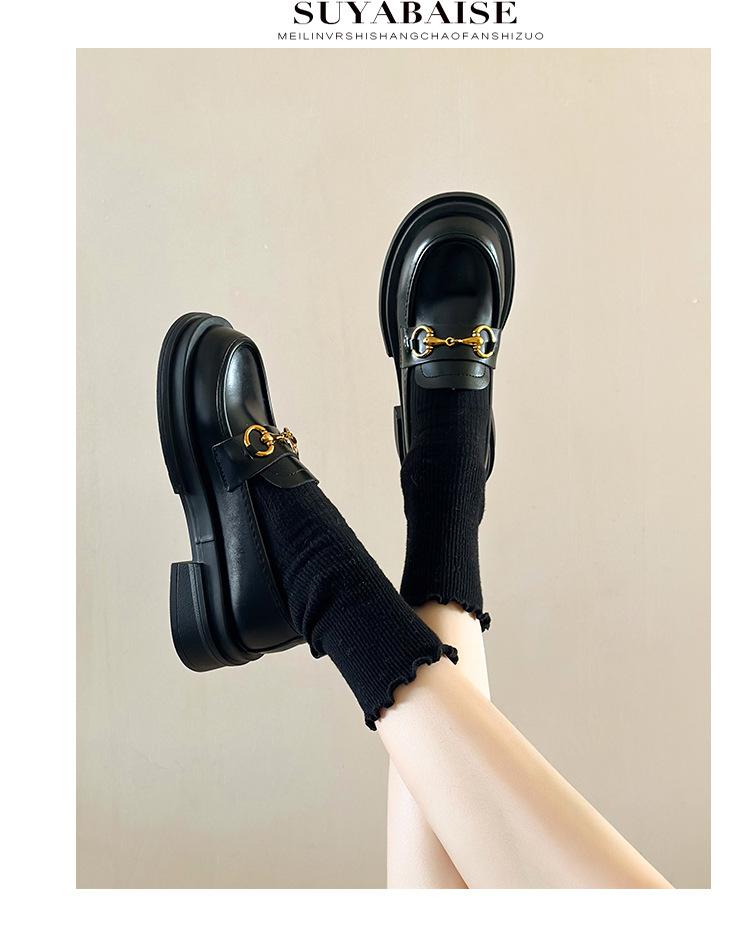 Product Introduction of Authentic Leather Loafers Women's 2024 Spring New Japanese JK Mary Jane Shoes Small Leather Shoes Slip-on Horsebit Buckle Pumps 15