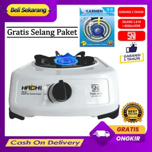 Kompor Gas SNI 1 Tungku Merk Hachi Free Selang Regulator Paket Garansi Resmi