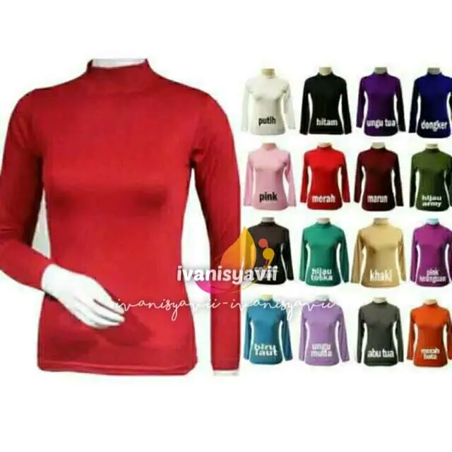 Manset Zipper / Manset Dalaman Kebaya | Size Standar Spandex Wanita Baju Panjang Polos Atasan